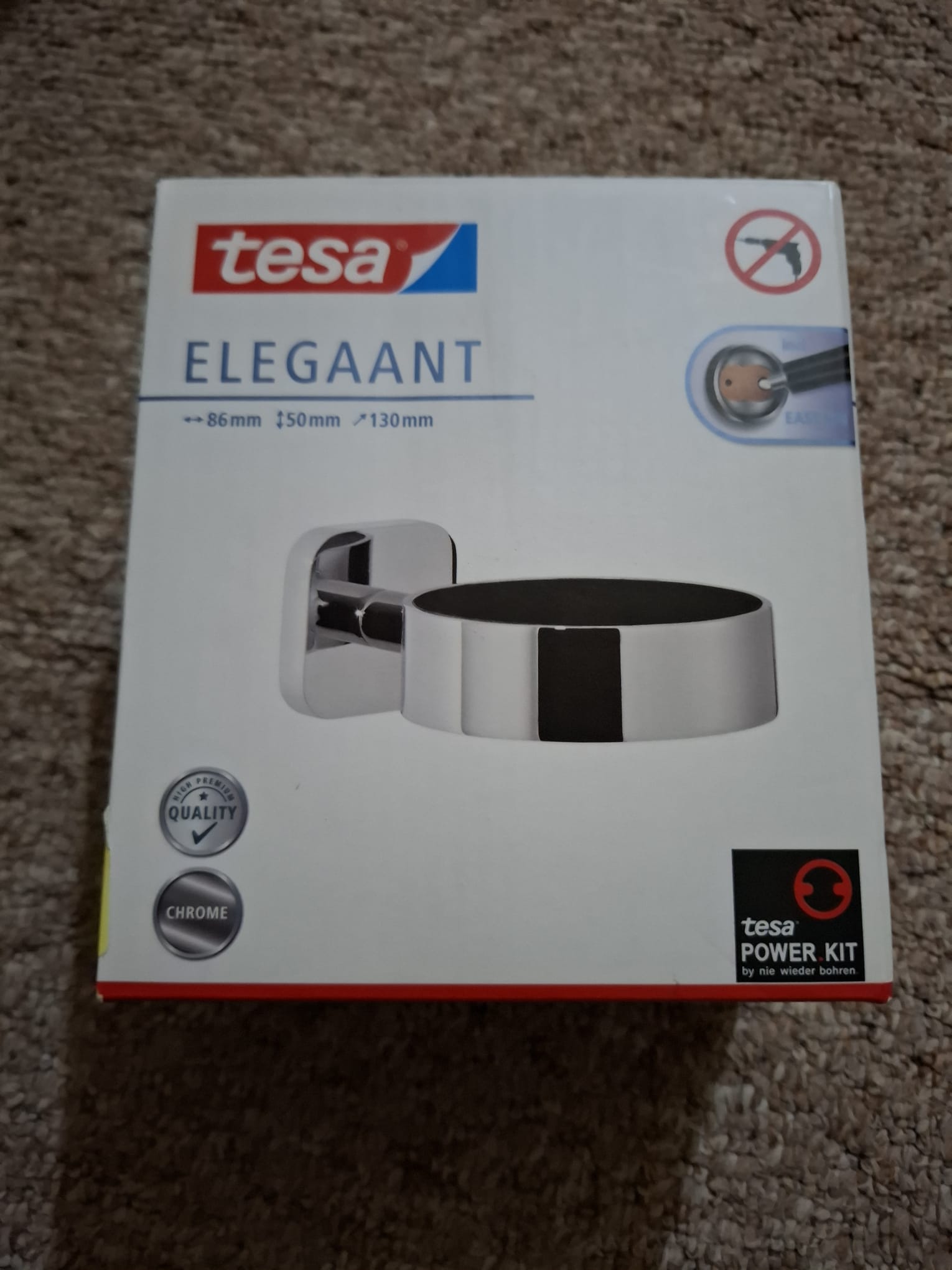 Suport pentru uscător de păr Tesa ELEGAANT 85 mm x 50 mm x 130 mm