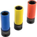 Set 3 capete tubulare de impact pentru piulite de roti, suport 1/2" KEN-583-9197K