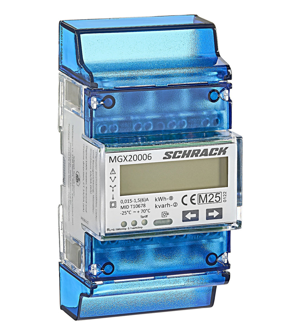 Contor digital de kWh trifazat, X/5A (6A), MID, 1 tarif MGX20006
