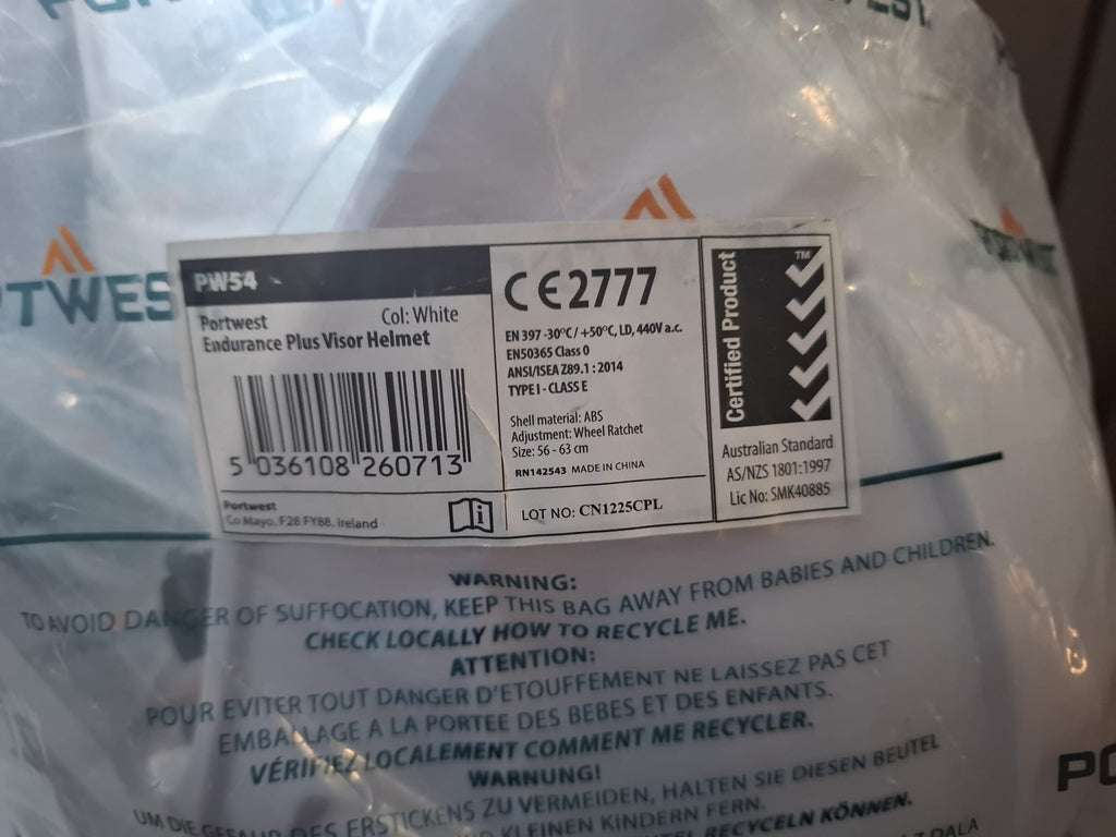 Casca de Protectie cu Viziera Integrata Portwest PW54 Alba
