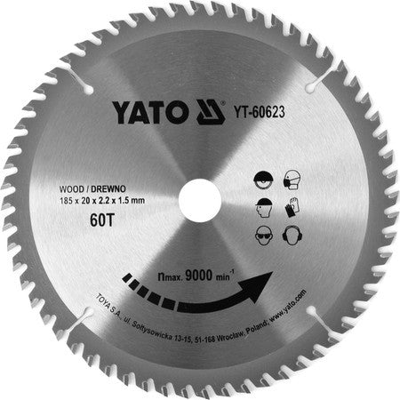 Disc circular pentru lemn 185 x 20 x 2.2 mm YT-60623