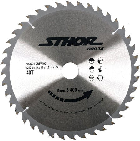 DISC CIRCULAR PENTRU LEMN 250X40X30 08834 Sthor