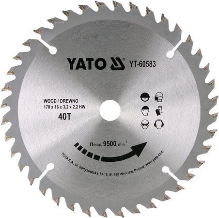 Disc circular pentru lemn 170 x 16 x 2.2 mm YT-60583