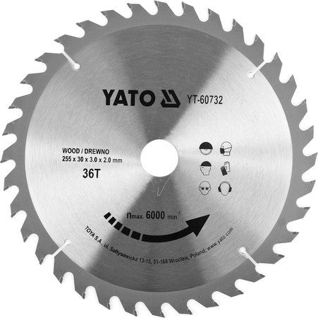 Disc circular pentru lemn 255 x 36T x 30 mm YT-60732
