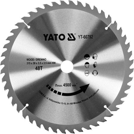 Disc circular pentru lemn 315 x 48T x 30 mm YT-60792