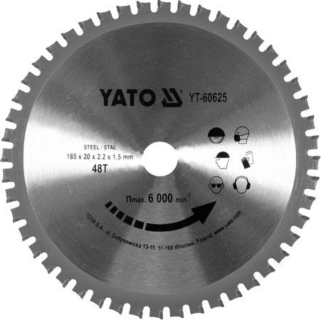 Disc circular Vidia pentru metal 185/48T YT-60625