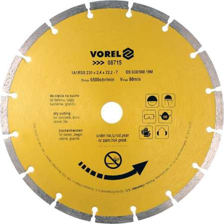 Disc diamantat cu segmente 230MM 08715 Vorel