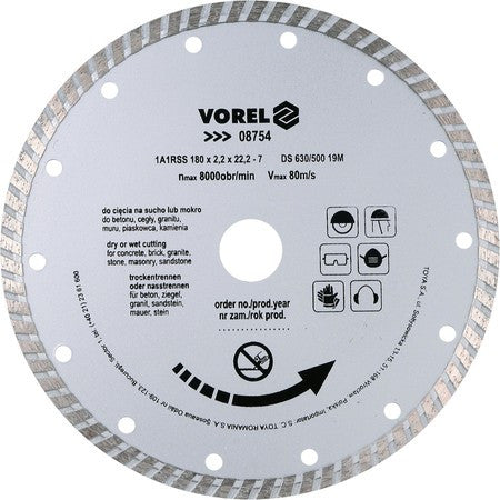 Disc diamantat turbo 180MM 08754 Vorel