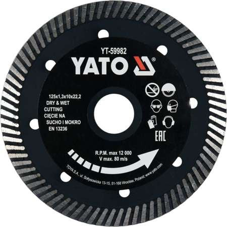 Disc diamantat 125 x 22.2 x 1.3 mm YT-59982