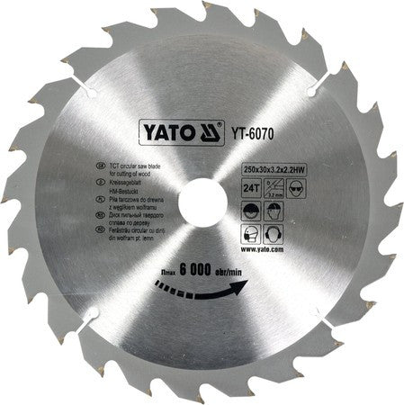 Disc fierastrau circular pentru lemn 250 x 24 x 30 mm YT-6070
