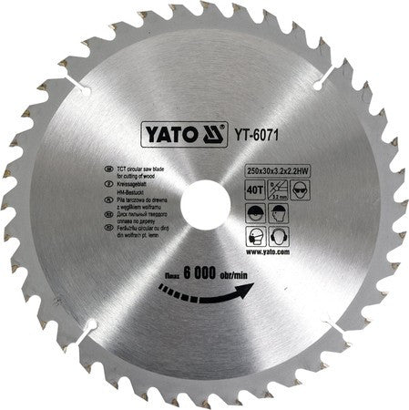 Disc fierastrau circular pentru lemn 250 x 40 x 30 mm YT-6071