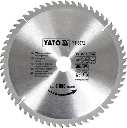 Disc fierastrau circular pentru lemn 250 x 60 x 30 mm YT-6072