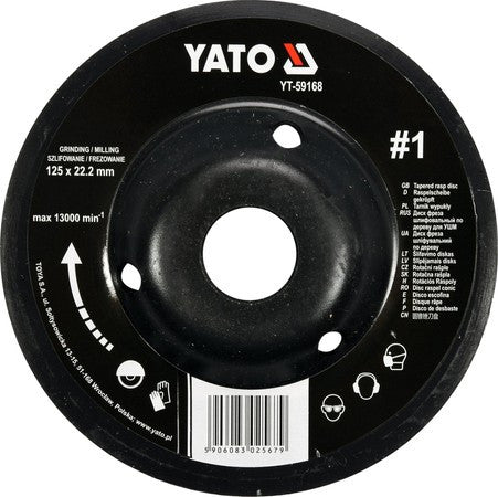 Disc raspel lemn depresat 125 x 22.2 mm nr. 1 YT-59168