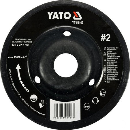 Disc raspel lemn depresat 125 x 22.2 mm nr. 2 YT-59169