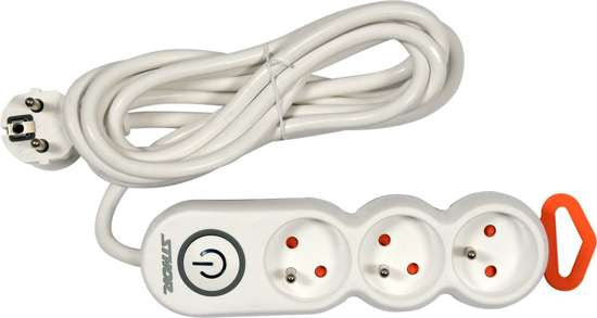 Prelungitor cu impamantare, 3 prize, 3M  72351 Sthor