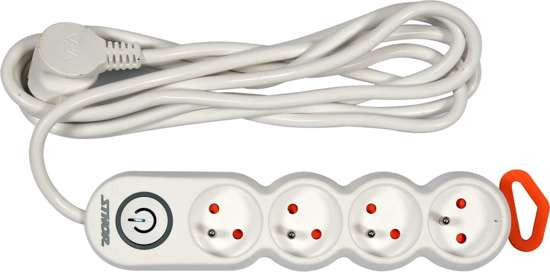 Prelungitor cu impamantare, 4 prize, 3M 72354 Sthor