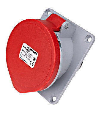 Priză CEE montaj pe panou, 5 poli, 32A 400V IP44, unghi 15° YY784532