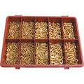 et 310 piese, suruburi cu cap inecat, piulite si saibi canelate din alama QFT-615-5470K