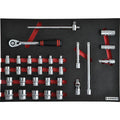 Set de capete de chei tubulare profesionale cu 30 de piese KEN-595-0220K