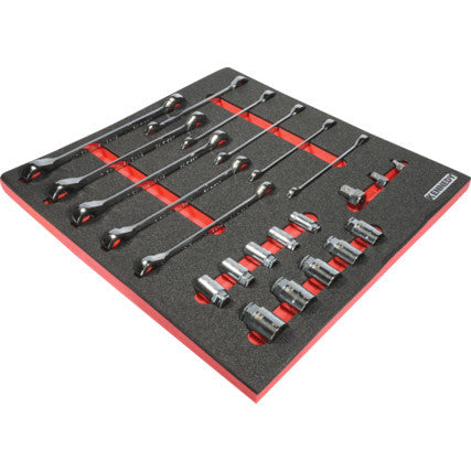 Set chei combinate cu clichet si capete tubulare cu 23 de piese KEN-595-0130K