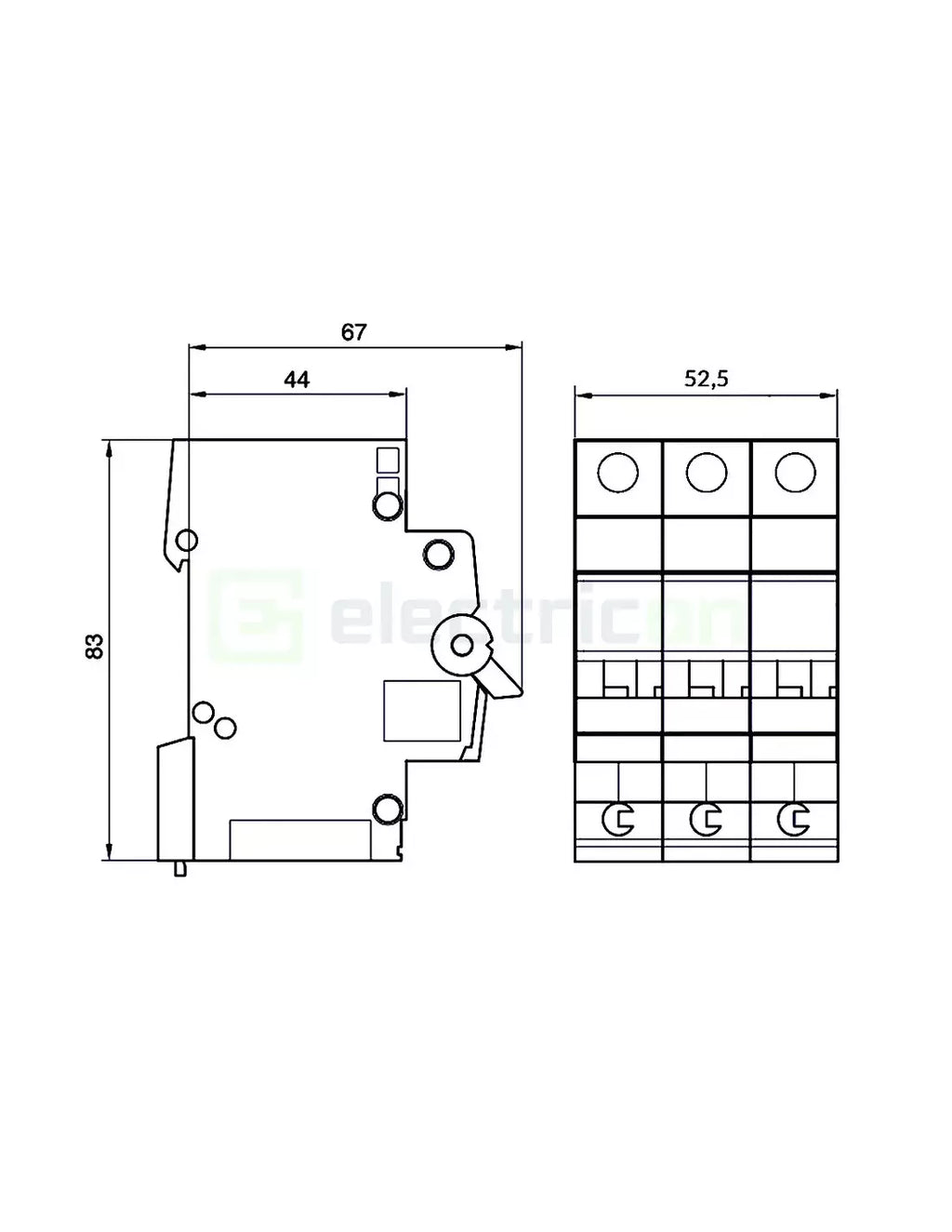 Siguranta Automata Trifazica 3P 32A Hager MBS 332 Curba B 6kA