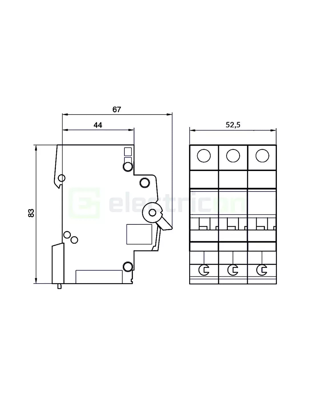 Siguranta Automata Trifazica 3P 32A Hager MBS 332 Curba B 6kA
