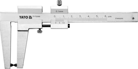 Șubler de inox pentru discuri de frână 160 mm, precizie 0,01 mm, 0 - 60 mm YT-72090