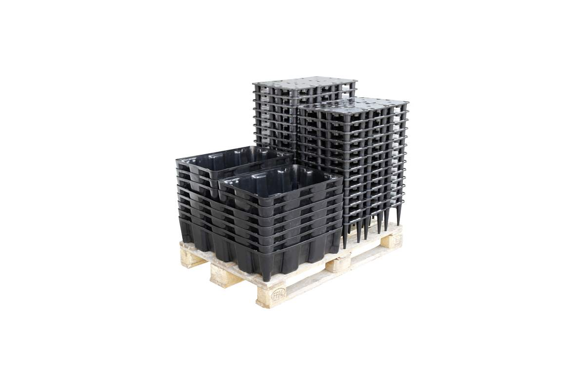 Vană de captare retenție Cemo din PE cu grătar din PE, 120 l, 1200x800 mm, neagră