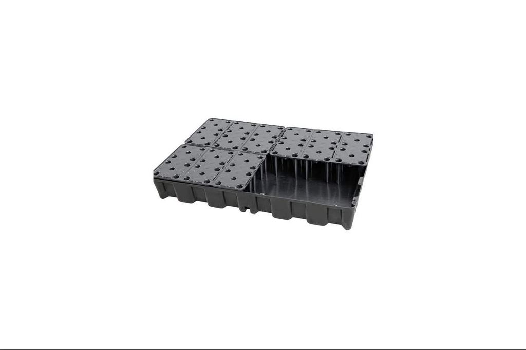 Vană de captare retenție Cemo din PE cu grătar din PE, 120 l, 1200x800 mm, neagră