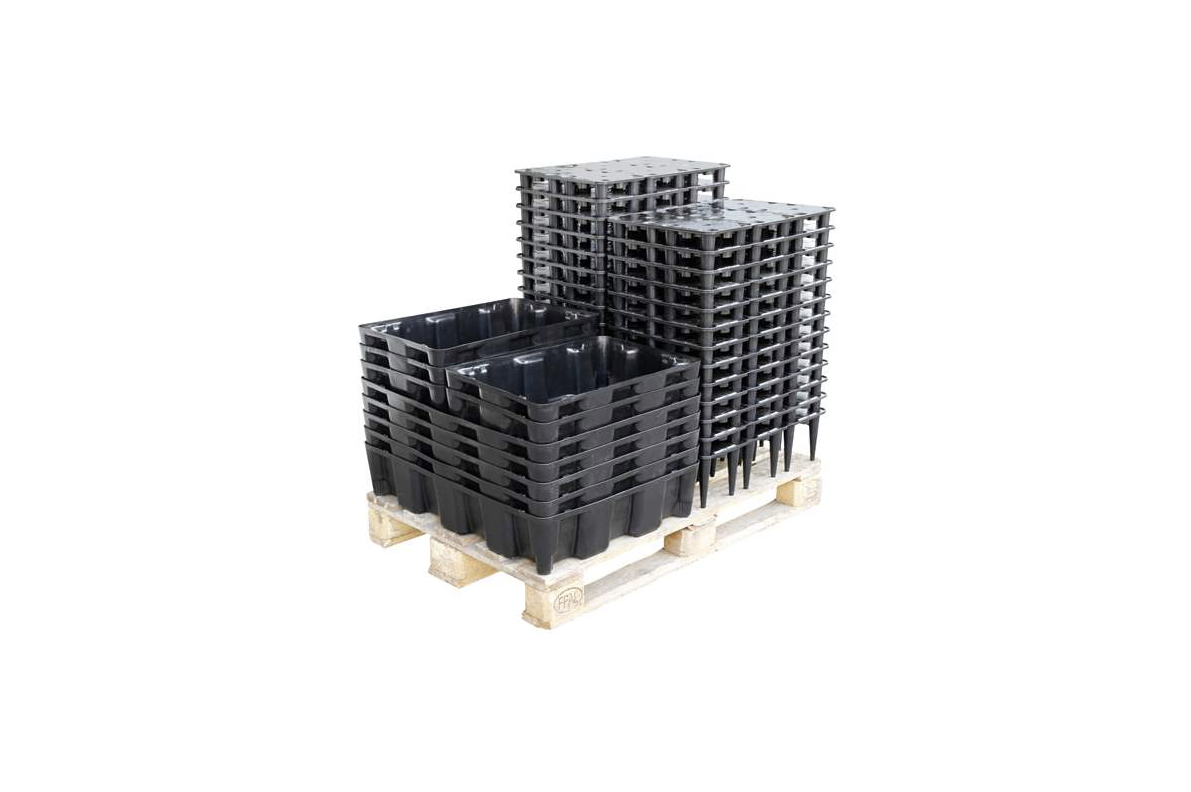 Vană de captare retenție Cemo din PE cu grătar din PE, 35 l, 800x400 mm, neagră