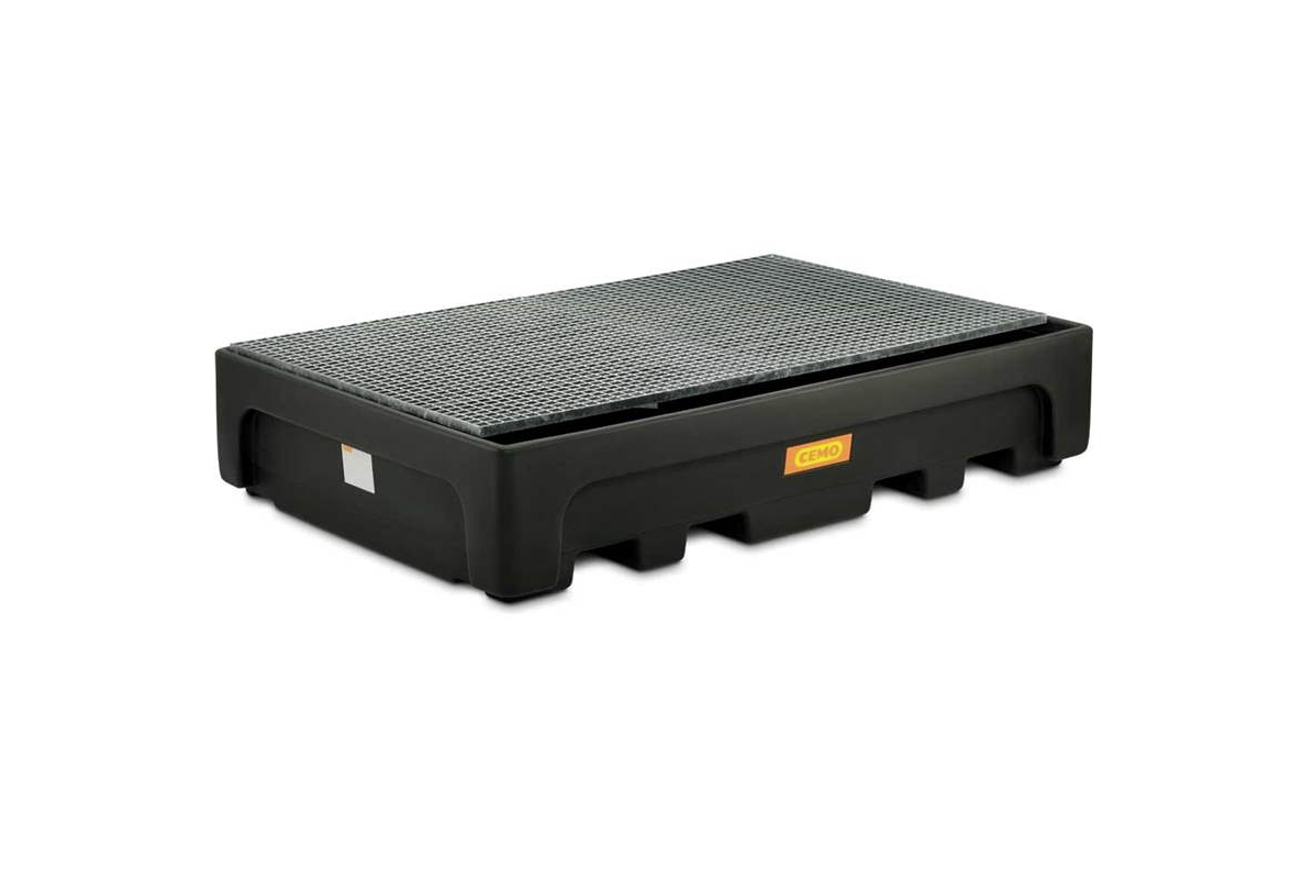 Vană de captare retenție din polietilenă pentru 2 IBC - Cemo, cu grătar galvanizat, 1100 l