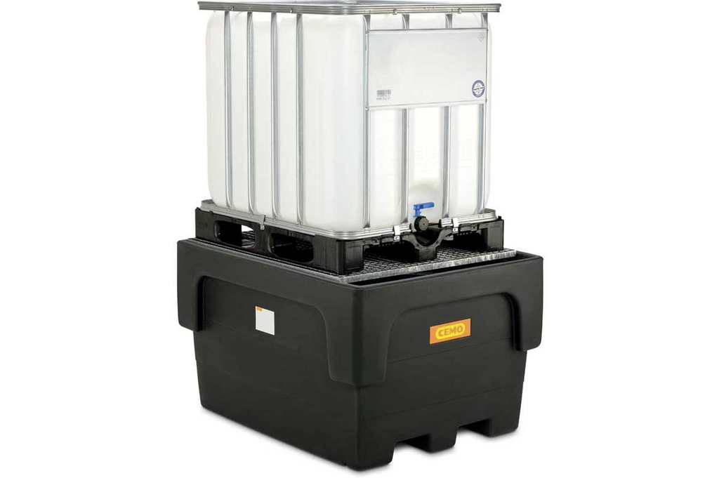 Vană de captare retenție din polietilenă pentru IBC - Cemo, cu grătar galvanizat, 1100 l
